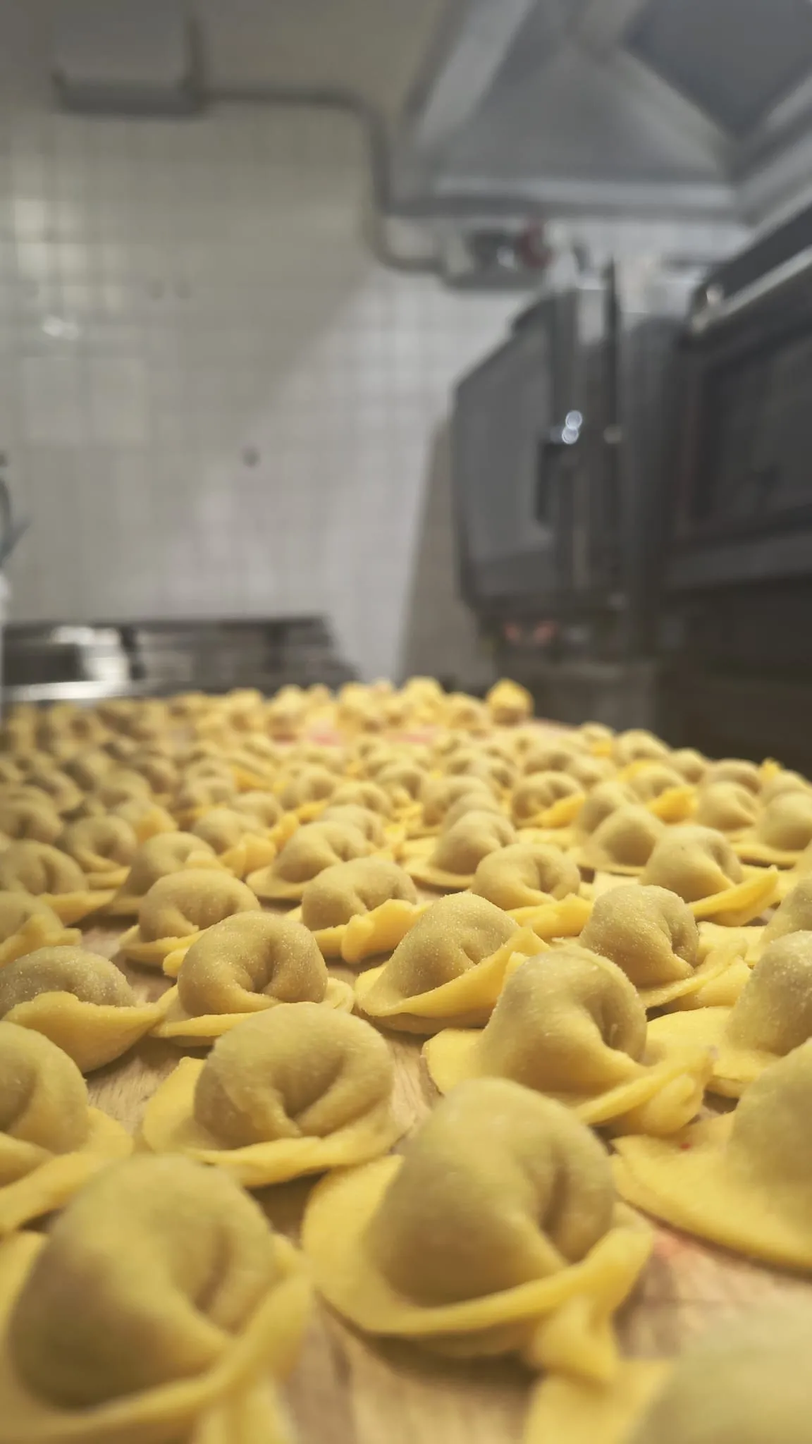 Tanti tortelli freschi pronti per la cottura